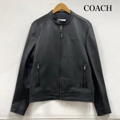 コーチ レザー レーサー ジャケット ライダース 革ジャン シングル ワンポイント ロゴ ラム 羊革 メンズ S ISItems【USED】【古着】【中古】50152268のサムネイル