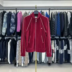 (M) Celine セリーヌ Triomphe トラックジャケット ベルベット ジップアップ バーガンディのサムネイル