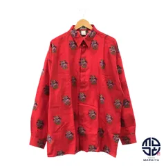 GIANNI VERSACE ジャンニヴェルサーチ 80s 90s ヴィンテージ 薔薇 ローズ柄 ジャガード 総柄 レッド 赤 長袖シャツ ドレスシャツ アパレル メンズ サイズ52 ブランドのサムネイル