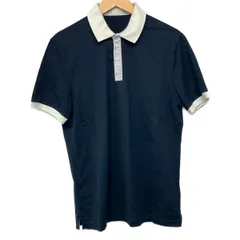 BRUNELLO CUCINELLI(ブルネロクチネリ) 半袖ポロシャツ サイズL メンズ - ダークネイビー×白のサムネイル