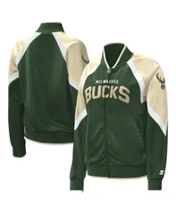 スターター レディース アウター ジャケット・ブルゾン Starter Womens Hunter Green Milwaukee Buckslam Dunk Raglan FullZip Trackのサムネイル
