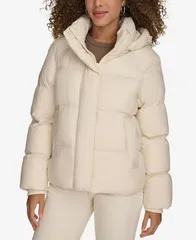 リーバイス レディース アウター ジャケット・ブルゾン キルティング ジャケット Levis Womens Quilted Hooded Puffer Jacket White ホワイトのサムネイル