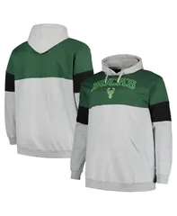 ファナティクス メンズ アウター パーカー・スウェット トール パーカー Fanatics Mens Hunter Green Black Milwaukee Bucks Big and Tall Pのサムネイル