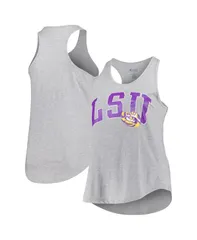 プロファイル レディース トップス タンクトップ ロゴ Profile Womens Heather Gray LSU Tigers Arch Logo Racerback Scoop Neck Taのサムネイル