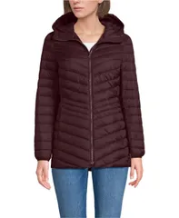 ランズエンド レディース アウター ジャケット・ブルゾン ダウン ジャケット Lands End Womens Wanderweight Packable Down Hooded Long Jackeのサムネイル