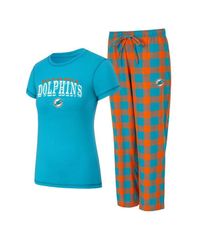 コンセプツ スポーツ レディース アンダーウェア ナイトウェア パンツ Tシャツ Conceptsport Womens2Piece AquaOrange Miami Dolphins Avondal