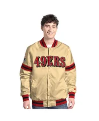スターター メンズ アウター ジャケット・ブルゾン ジャケット Starter Mens Gold San Francisco 49ers Scout FullSnap Varsity Jacketのサムネイル