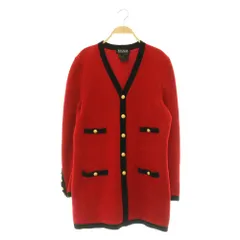 エスカーダ ESCADA ニットジャケット カーディガン 金ボタン ラメ 42 レッド /MY ■OS ■ECC007のサムネイル
