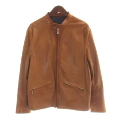 ダンヒル dunhill レザージャケット ライダース ラムレザー 本革 M 茶 ブラウン 無地 スタンドカラー 長袖 PGT925-562870 /AP ■GY62のサムネイル