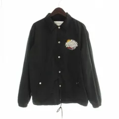 メゾンキツネ MAISON KITSUNE コーチジャケット 上着 M 黒 ブラック ロゴプリント 長袖 スナップボタン MM02110WQ4020 /AP ■GY62のサムネイル