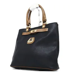 LANCEL ランセル トートバッグ ハンドバッグ 黒 ブラック キャメル レザー W28 ターンロック ゴールド金具 エンブレム 紋章ロゴ 自立 手提げ ヴィンテージ オールド レトロ 通勤 通学 お出かけ 鞄 かばん カバン レディース 婦人のサムネイル