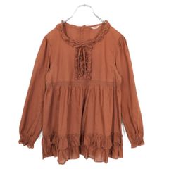 137 美品 スナイデル コットンライクラッフルカラーチュニック 長袖 