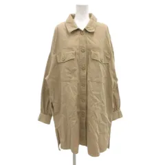 オリーブデオリーブ OLIVE des OLIVE シャツジャケット M カーキベージュ フラップポケット サイドスリット /JI ■GY75のサムネイル