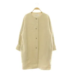 スピック&スパン Spick&Span ノーカラーコート ビジューボタン モヘア混 38 オフホワイト /MY ■OS ■ECC007のサムネイル