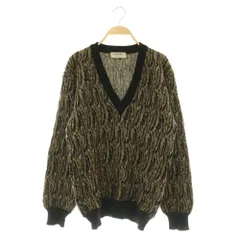 ランバン LANVIN Studio ニット セーター 長袖 総柄 Vネック 50 ブラウン /MY ■OS ■ECC007のサムネイル