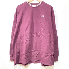 FRED PERRY フレッドペリー ロンT 鹿の子素材 サイズXL レッドバーガンディ メンズ ※中古 【津山店】のサムネイル
