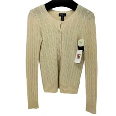 ポロバイラルフローレン Polo by RALPH LAUREN カシミヤ100 ケーブル編み カーディガン レディース import：XL のサムネイル