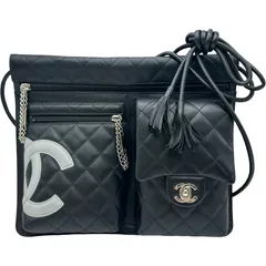 シャネル CHANEL カンボンライン ショルダーバッグ A28125 9番台 ブラック/ライトグレー シルバー金具 ラムスキン レディース ショルダーバッグのサムネイル