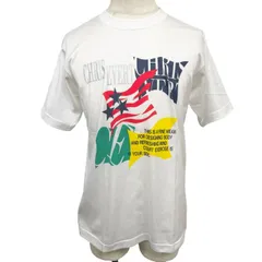 【新品/訳アリ】[印象NB] asics Chris Evert アシックス クリスエバート Tシャツ テニスウェア レディース M ホワイト 白×赤×紺×緑×黄×ラメ銀 綿100% コットン100% プリント クルーネック 半袖 日本製 英字のロゴプリントのサムネイル