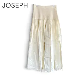 JOSEPH アイボリー レディース ロングスカート 36 S M相当 麻 リネン シルク 絹 リブ ウエストゴム ギャザー フレア マキシ丈 オフホワイト 白 ジョゼフ オンワード SEATON エレガント 綺麗め ナチュラル 1250KZのサムネイル