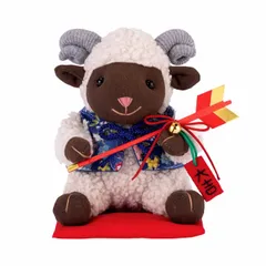 干支キット 羊　ひつじ  （２０２７年干支）ぬいぐるみ 手作りキット 置物 破魔矢とヒツジくん 送料込みのサムネイル