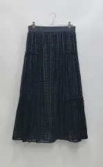 BENETTON 21SS ベネトン ツアーベルベット ドット ロング スカート / レディース 67 ブラックのサムネイル