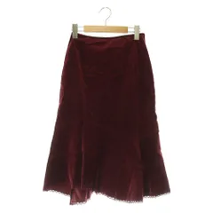 レストローズ L'EST ROSE ベルベットスカート ロング レース ストレッチ M ボルドー /MY ■OS ■MAのサムネイル
