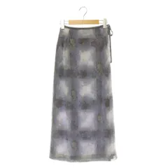 レストローズ L'EST ROSE シフォンラップ風スカート ロング 花柄 チェック パープル /MY ■OS ■MAのサムネイル