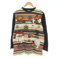 カステルバジャック CASTELBAJAC Tシャツ カットソー 2 黒 ブラック ベージュ ボーダー キャラクタープリント 総柄 長袖 7913-7403 /YM ■MAのサムネイル