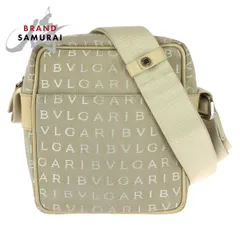 美品 BVLGARI ブルガリ ロゴマニア ベージュ シルバー金具 キャンバス/レザー ショルダーバッグ ポシェット レディース 603751【中古】のサムネイル