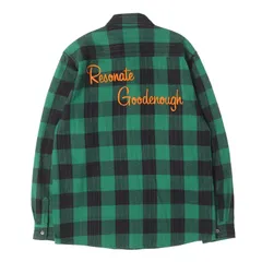 RESONATE GOODENOUGH リゾネイト グッドイナフ シャツ グリーン ブラック サイズ:L チェーン刺繍ロゴ バッファローチェック フランネルシャツ トップス カジュアルシャツ 長袖【メンズ】【中古】のサムネイル
