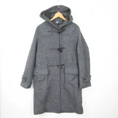 無印良品 良品計画 MUJI ダッフルコート フード付き ロング丈 ウール L グレー kz12810のサムネイル