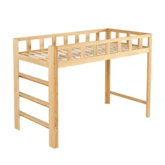 新入荷｜ロフトベッド 木製 高さ140cm シングル ロフト ベッド はしご 大人用 ロフト 子供ベッド 木製ベッド 天然木 頑丈 耐震 収納 揺れ対策 子供 大人 【Natural】のサムネイル