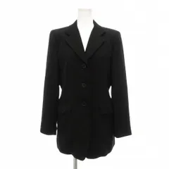コムサデモード COMME CA DU MODE 美品 テーラードジャケット ロング丈 M 黒 ブラック シングルブレスト ウール /IB ■ECF007のサムネイル