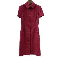 199990 現状品 Givenchy ジバンシー 半袖ワンピース 36 ワインレッド コットン/ポリエステル レディースのサムネイル