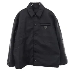 PRADA プラダ RE-NYLON ロゴプレート パテッドシャツジャケット SC615 ブラック Mのサムネイル