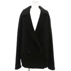 リエンダ rienda 美品 ハーフコート ショールカラー ダブルブレスト オーバーサイズ ウール S 黒 ブラック /OBのサムネイル