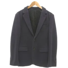 コムサメン COMME CA MEN 美品 テーラードジャケット ニット編み フラップポケット 内ポケット 2ボタン M 紺 ネイビー /OBのサムネイル