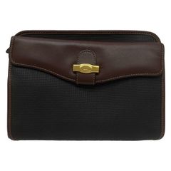 dunhill/ALFREDDUNHILL(ダンヒル) セカンドバッグ 黒×ダークブラウン レザー