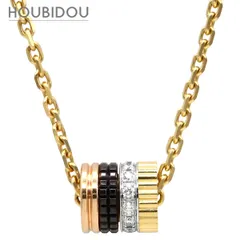 ブシュロン BOUCHERON ネックレス キャトル クラシック ダイヤ ペンダント スモール 4カラー 3ゴールド 茶PVD  JPN00668【中古】のサムネイル