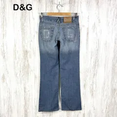 00s D&G DOLCE&GABBANA ドルチェアンドガッバーナ ラインストーンロゴ ローライズデニムパンツ ブルー y2k 平成ギャルのサムネイル
