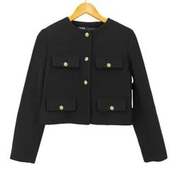 ザラ ZARA ツイード ノーカラー ジャケット レディース import：S のサムネイル