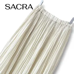 SACRA サクラ オフホワイト プリーツスカート ロングスカート ポリエステル100% キュプラ フィリピン製 36 Sサイズ相当 レディース エレガント 00001510BCのサムネイル