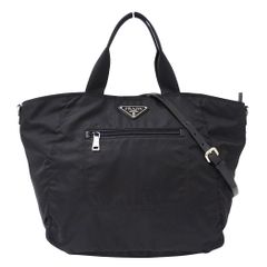 プラダ PRADA バッグ レディース ブランド ハンドバッグ トートバッグ ショルダーバッグ 2way ナイロン ブラック 黒 ロゴ おしゃれ 【中古】