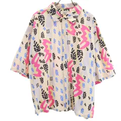 niko and... ニコアンド マティスアートパターン 半袖 シャツ L ベージュ Henri Matisse レディース 古着のサムネイル