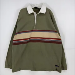 古着 パタゴニア patagonia 長袖シャツ ワンポイント ロゴ フェード 大きいサイズ ラガーシャツ 2XL  カーキ系 ボーダー メンズのサムネイル