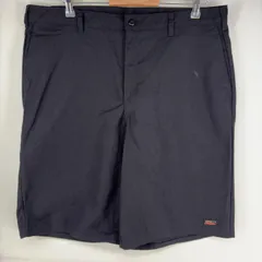 古着 ディッキーズ Dickies パンツ ワンポイントロゴ ジップフライ 大きいサイズ ショーツ ハーフパンツ w40  ブラック系 メンズのサムネイル