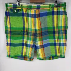 古着 ラルフローレン RALPH LAUREN パンツ ジップフライ マルチカラー ジッパーフライ ショーツ w38  グリーン系 チェック メンズのサムネイル