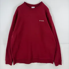 古着 コロンビア Columbia スウェット プルオーバー ロゴ 刺繍 クルーネック 裏起毛 大きいサイズ トレーナー 2XL  レッド 無地 メンズのサムネイル
