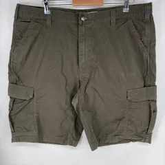 古着 カーハート Carhartt パンツ カーゴ ワンポイントロゴ ジッパーフライ リップストップ ショーツ ハーフ w42  グリーン系 メンズのサムネイル